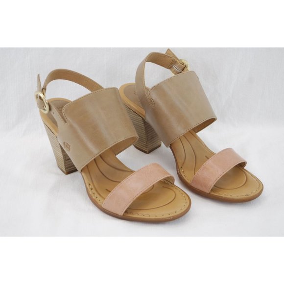 EUC Born 'Cindie' Light Gray Heels | Sz 10, Sabbia/Rosa, Leather - Picture 3 of 9